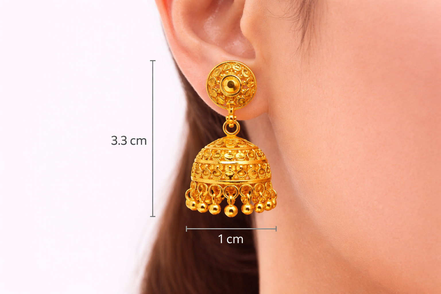 Grand Microgold Plated Dome Jhumkas ( Small )