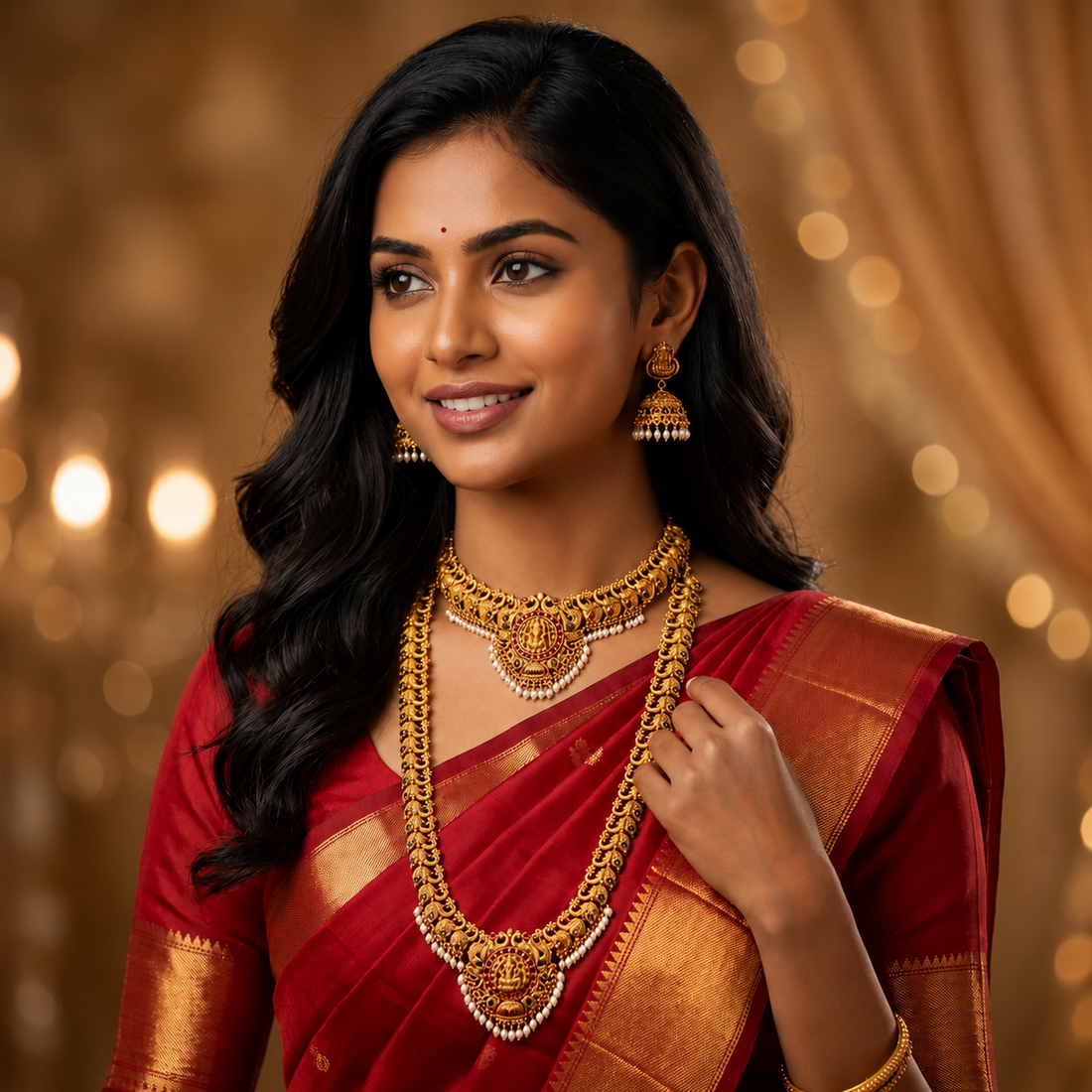 Lakshmi Temple Bridal Combo Set