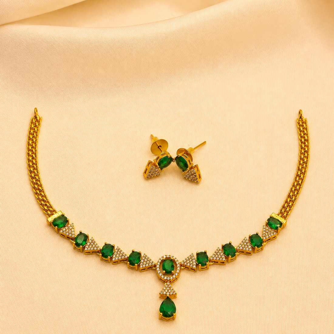 Emerald Green Designer Necklace Set
