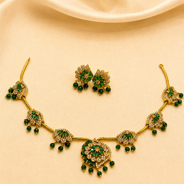 Emerald Green Floral Necklace Set