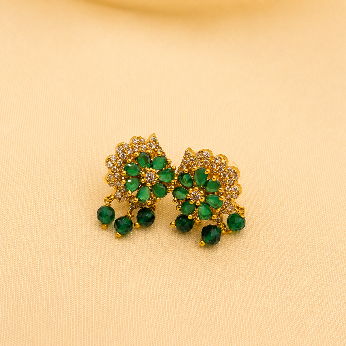Emerald Green Floral Necklace Set