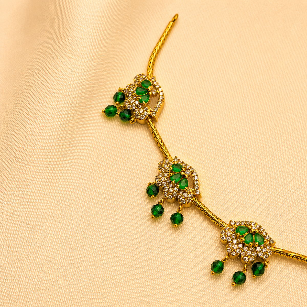 Emerald Green Floral Necklace Set