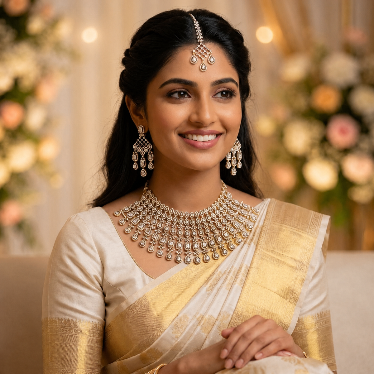 Royal CZ Bridal Choker Necklace Set