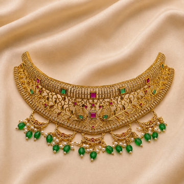 Peacock Kundan Choker Necklace Set