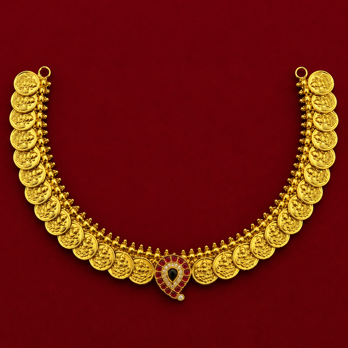 Temple Lakshmi Coin Necklace Set