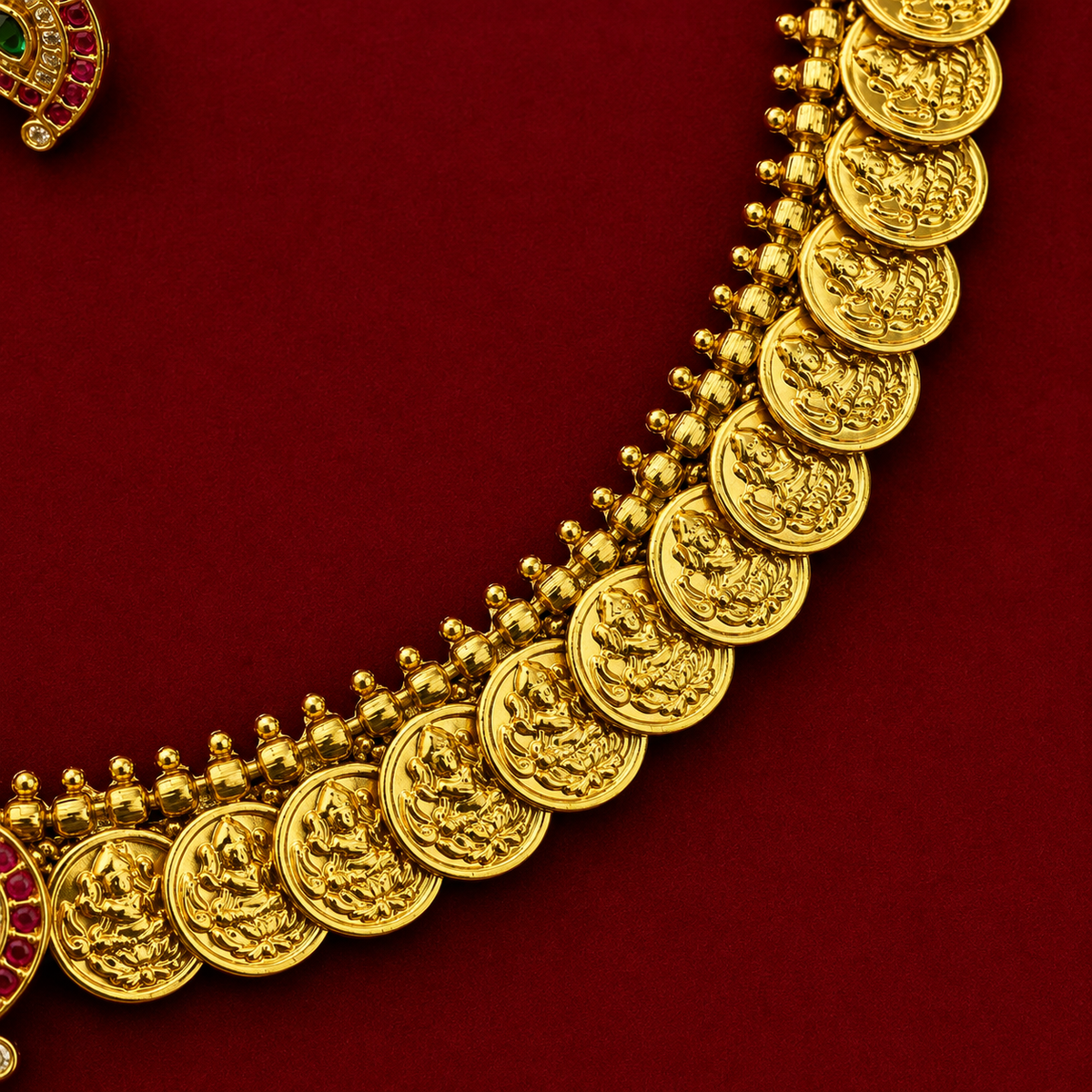 Temple Lakshmi Coin Necklace Set