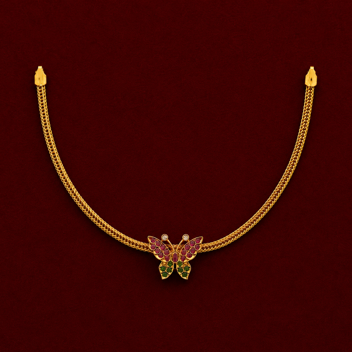 Butterfly Pendant Necklace Set