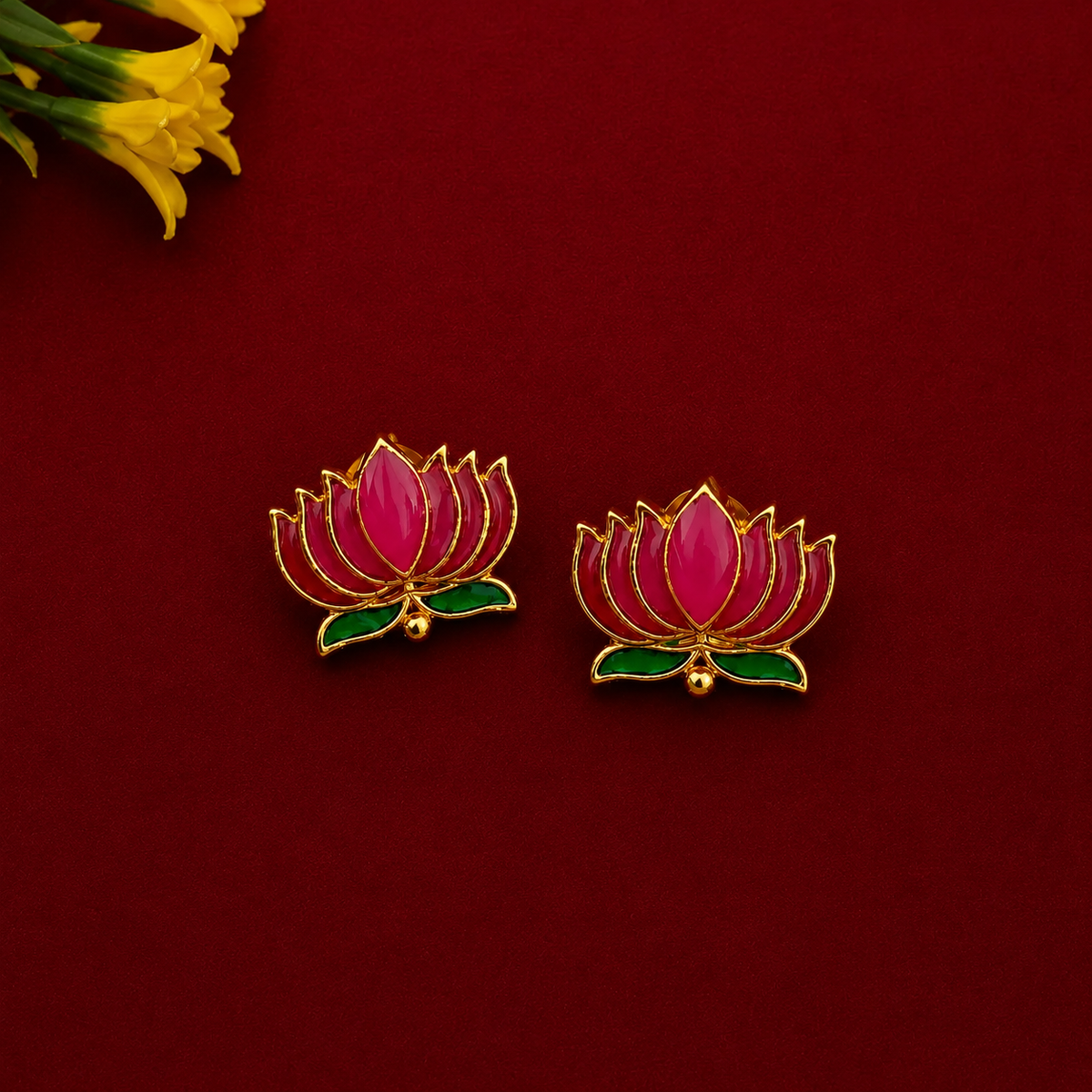 Lakshmi Coin Lotus Necklace Set