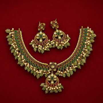 Green Kundan Choker Set