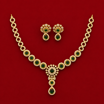 Emerald Green CZ Necklace Set