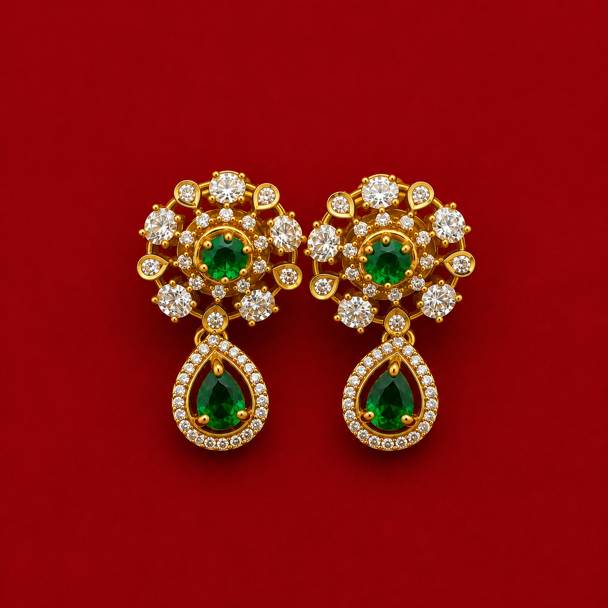 Emerald Green CZ Necklace Set