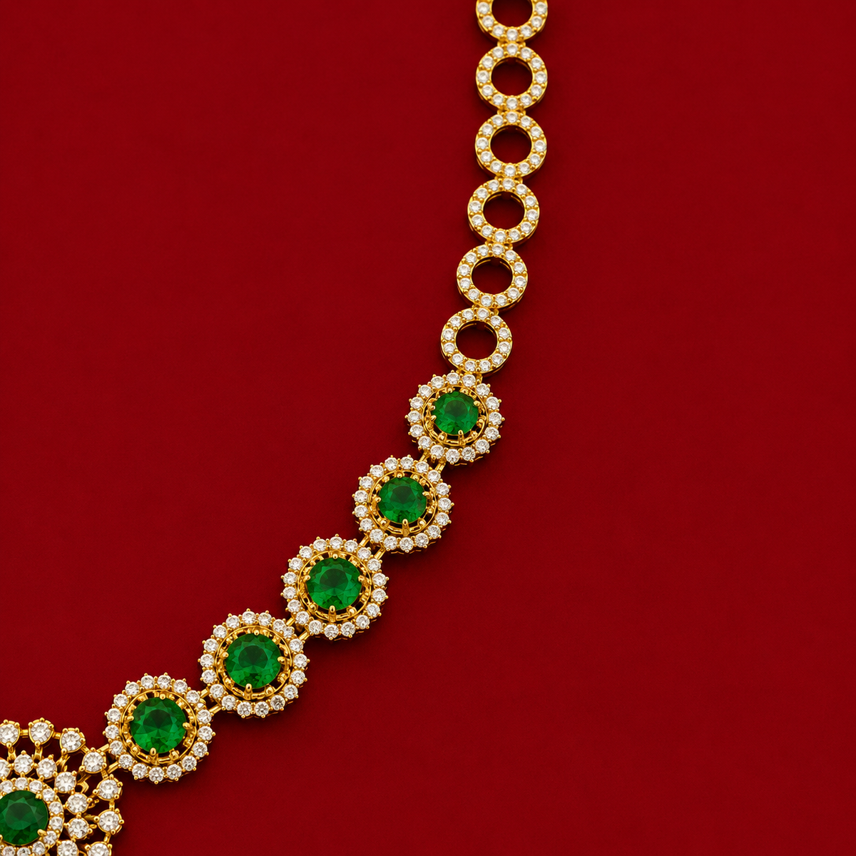 Emerald Green CZ Necklace Set