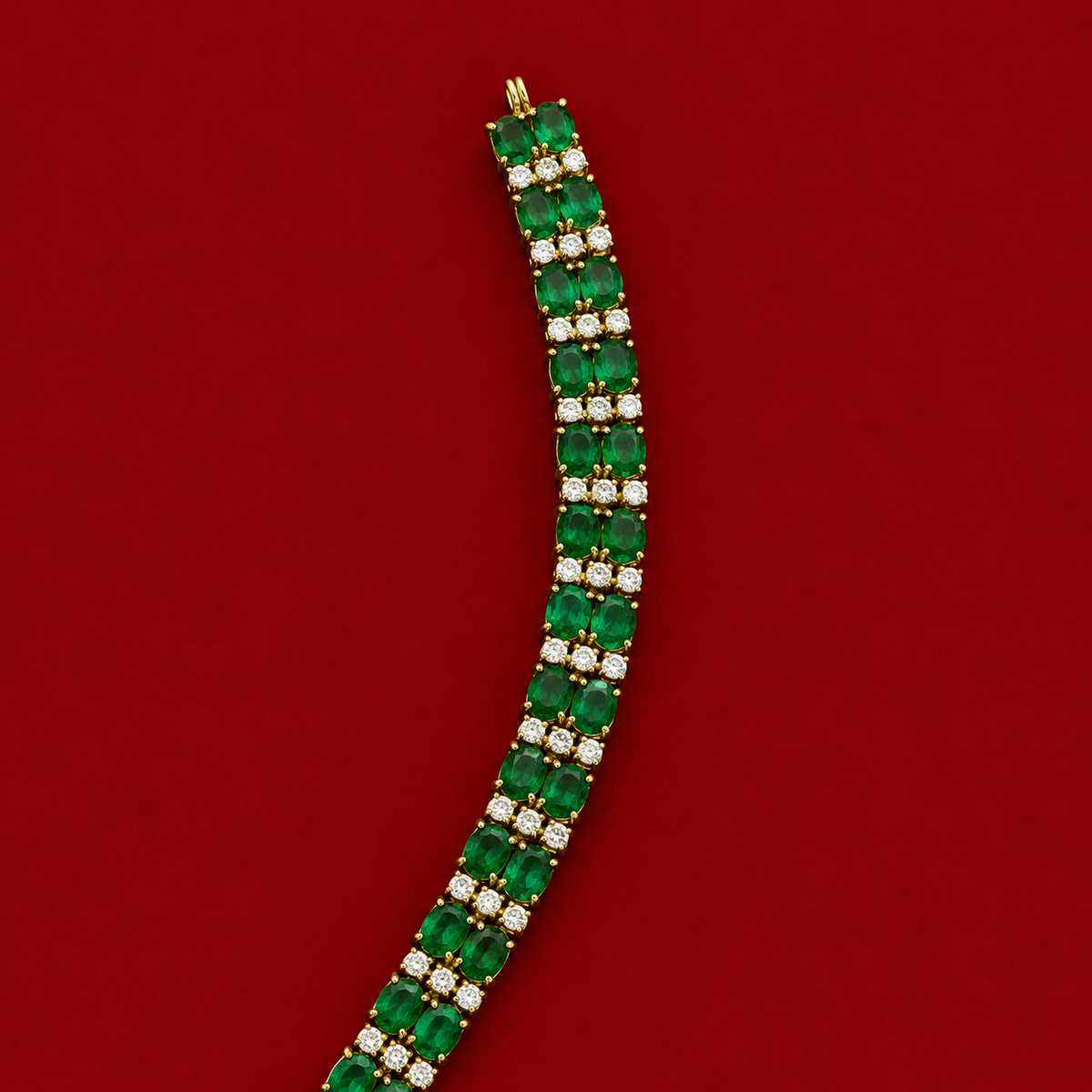Emerald Floral Designer Necklace Set