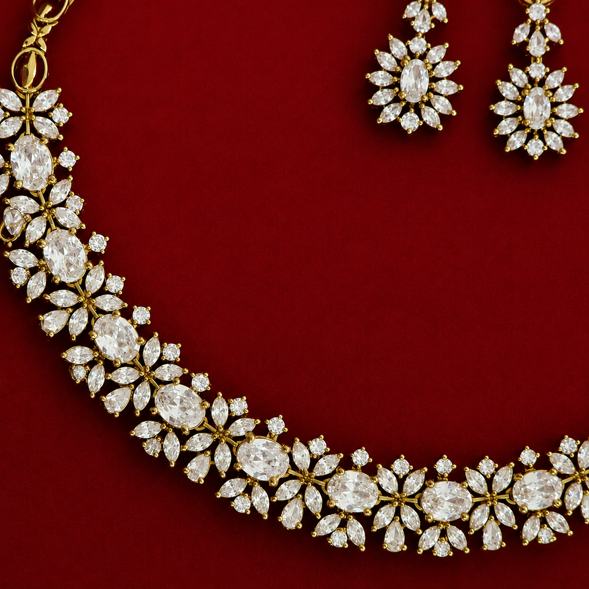 Eternal Blossom CZ Necklace Set