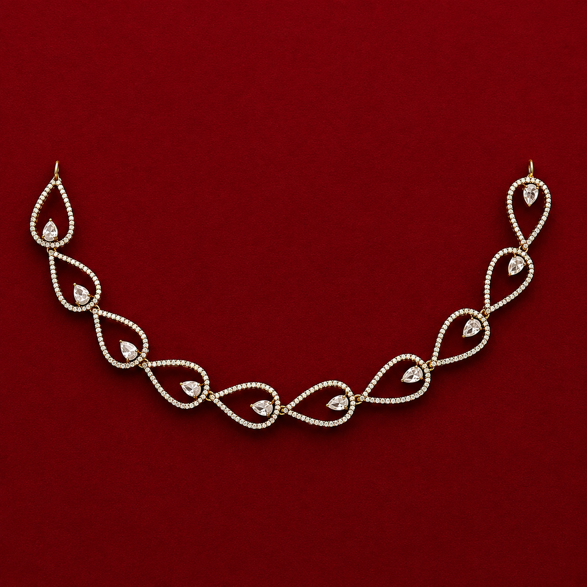 CZ Teardrop Necklace Set