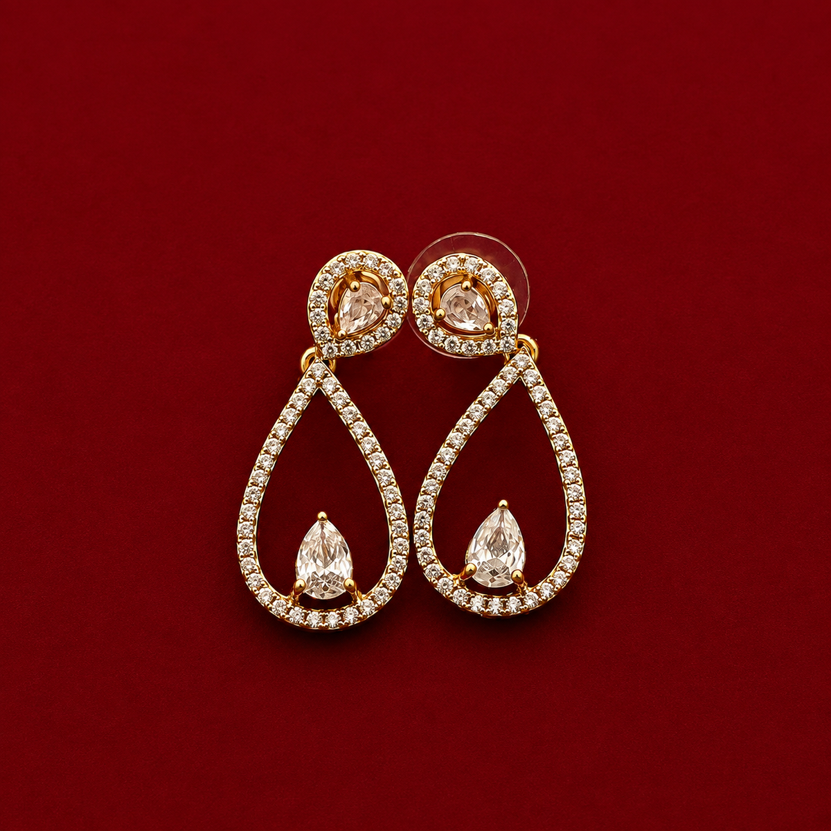 CZ Teardrop Necklace Set