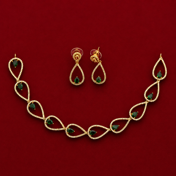 Emerald Teardrop Necklace Set
