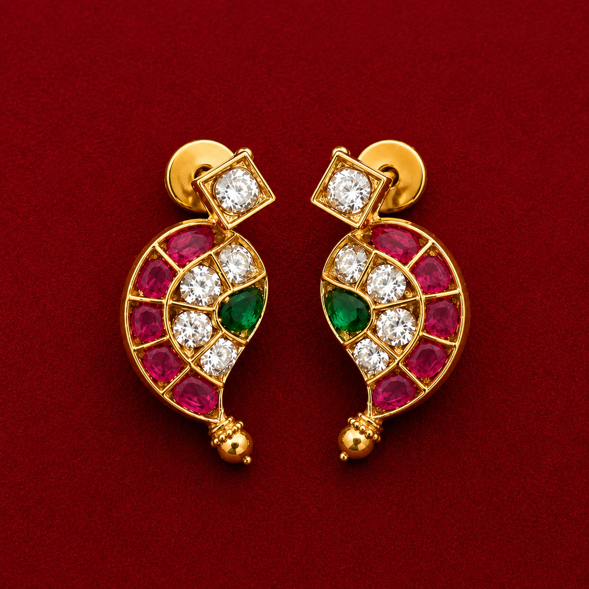 Paisley Floral Chandbali Necklace Set
