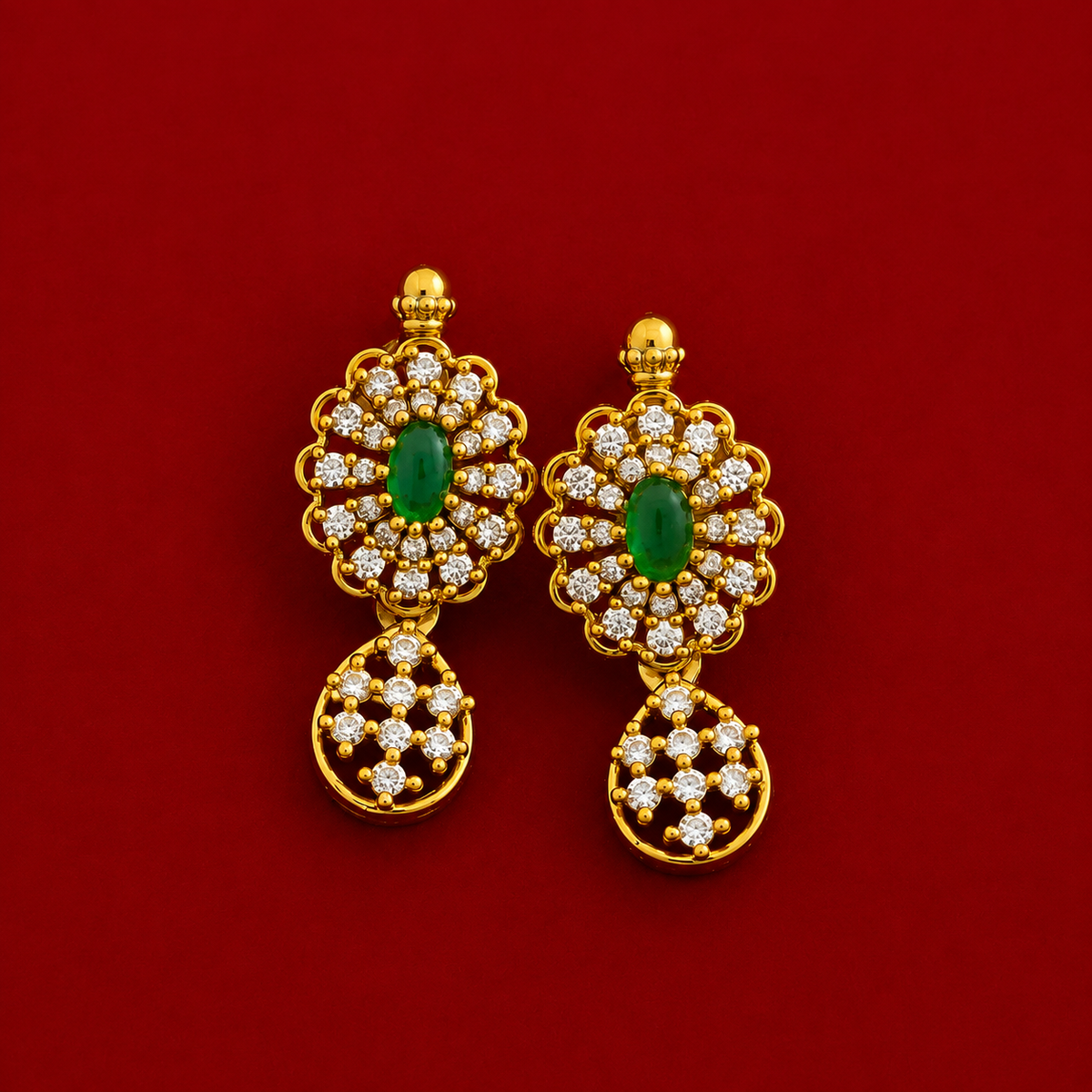 Elegant Emerald Drop CZ Necklace