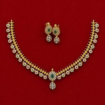 Elegant Emerald Drop CZ Necklace