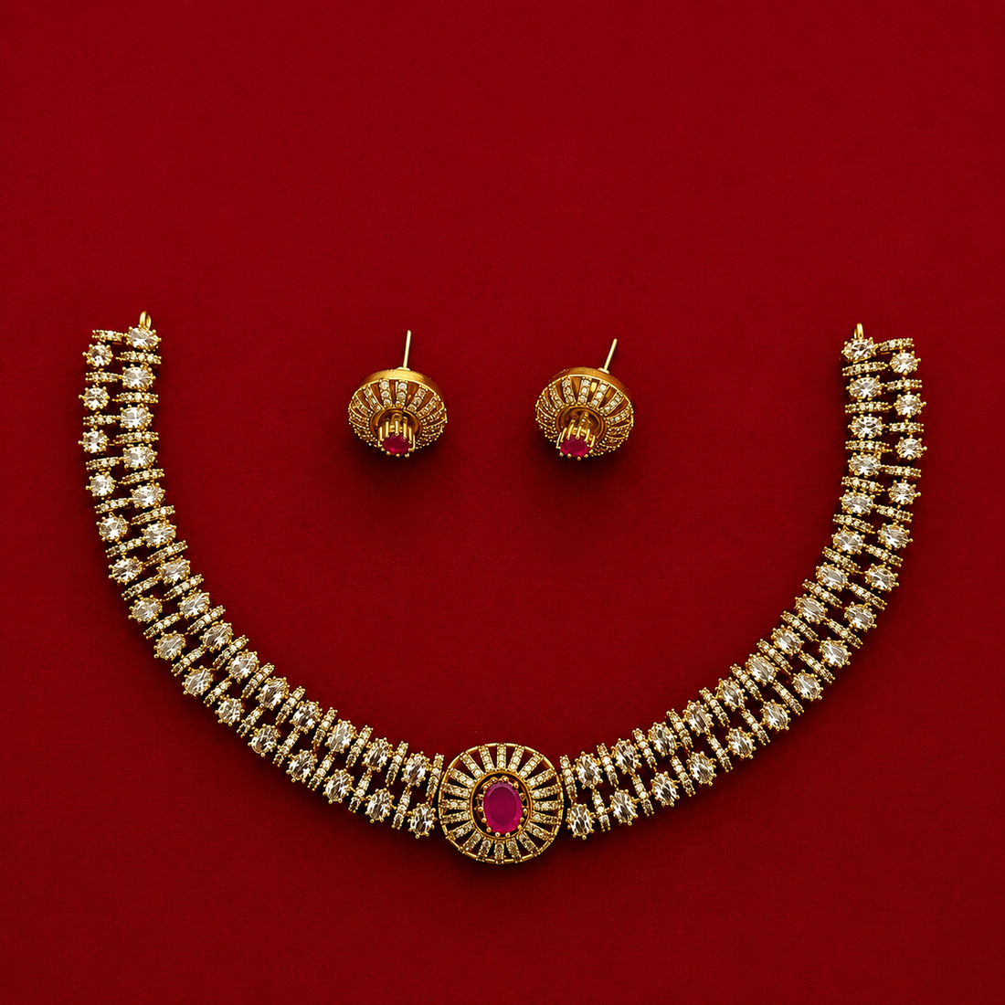4-in-1 Interchangeable CZ Choker Set