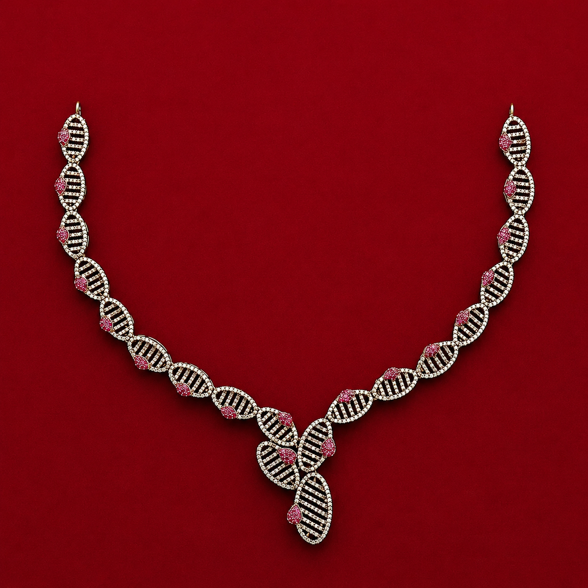 Elegant CZ Leaf Party Wear Necklace