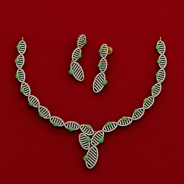 Elegant CZ Leaf Party Wear Necklace
