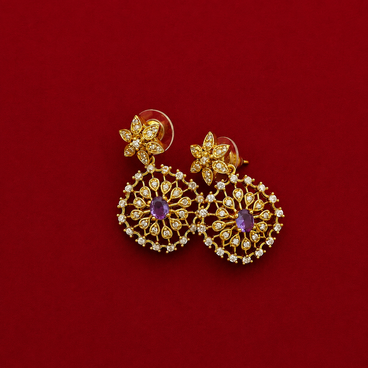 Elegant Floral CZ Necklace Set