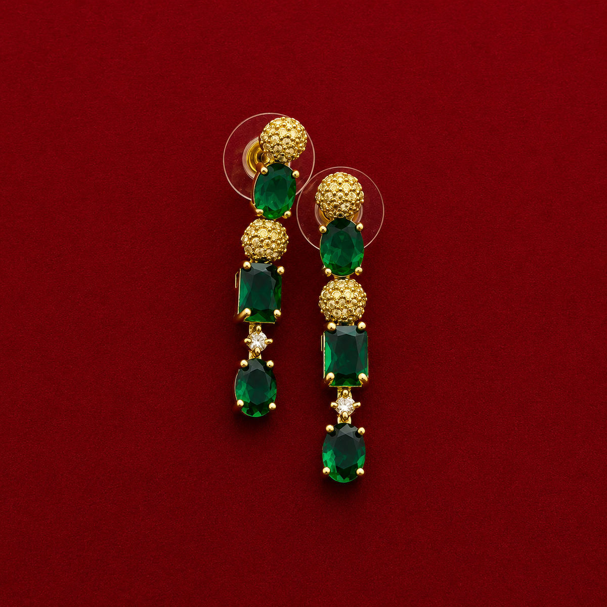 Elegant Emerald Green CZ Necklace Set