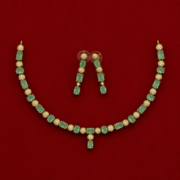 Elegant Aqua Green CZ Necklace Set