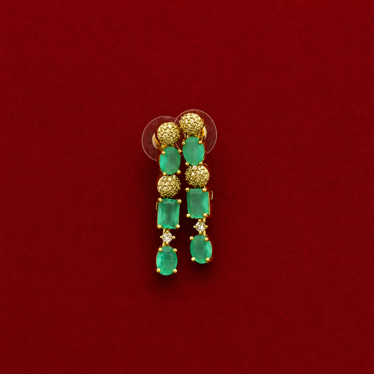 Elegant Aqua Green CZ Necklace Set