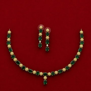 Elegant Emerald Green CZ Necklace Set