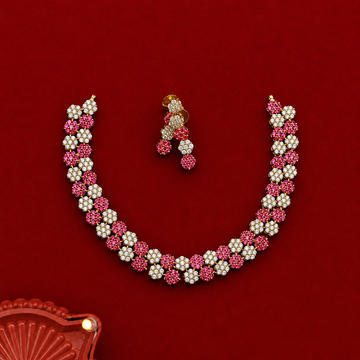 Ruby Floral Blossom Necklace