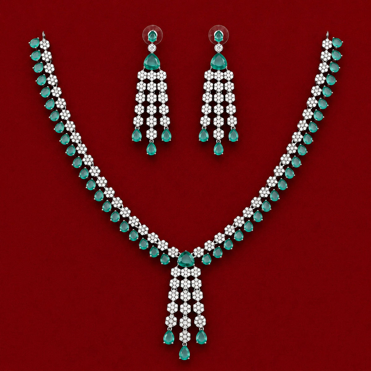 Premium Pastel Green Zircon Necklace