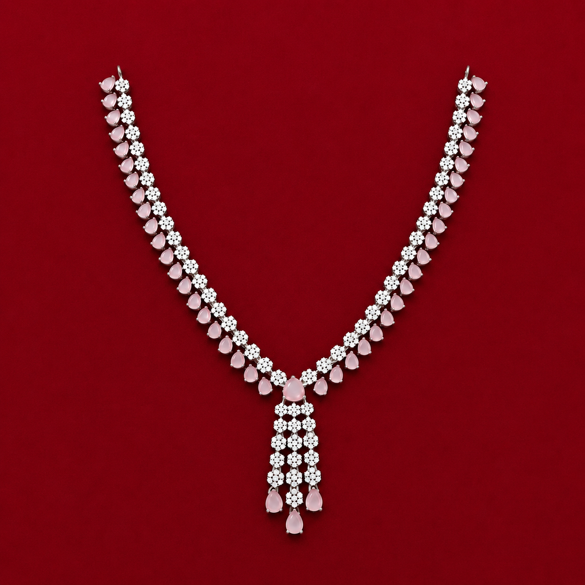 Premium Pastel Pink Zircon Necklace