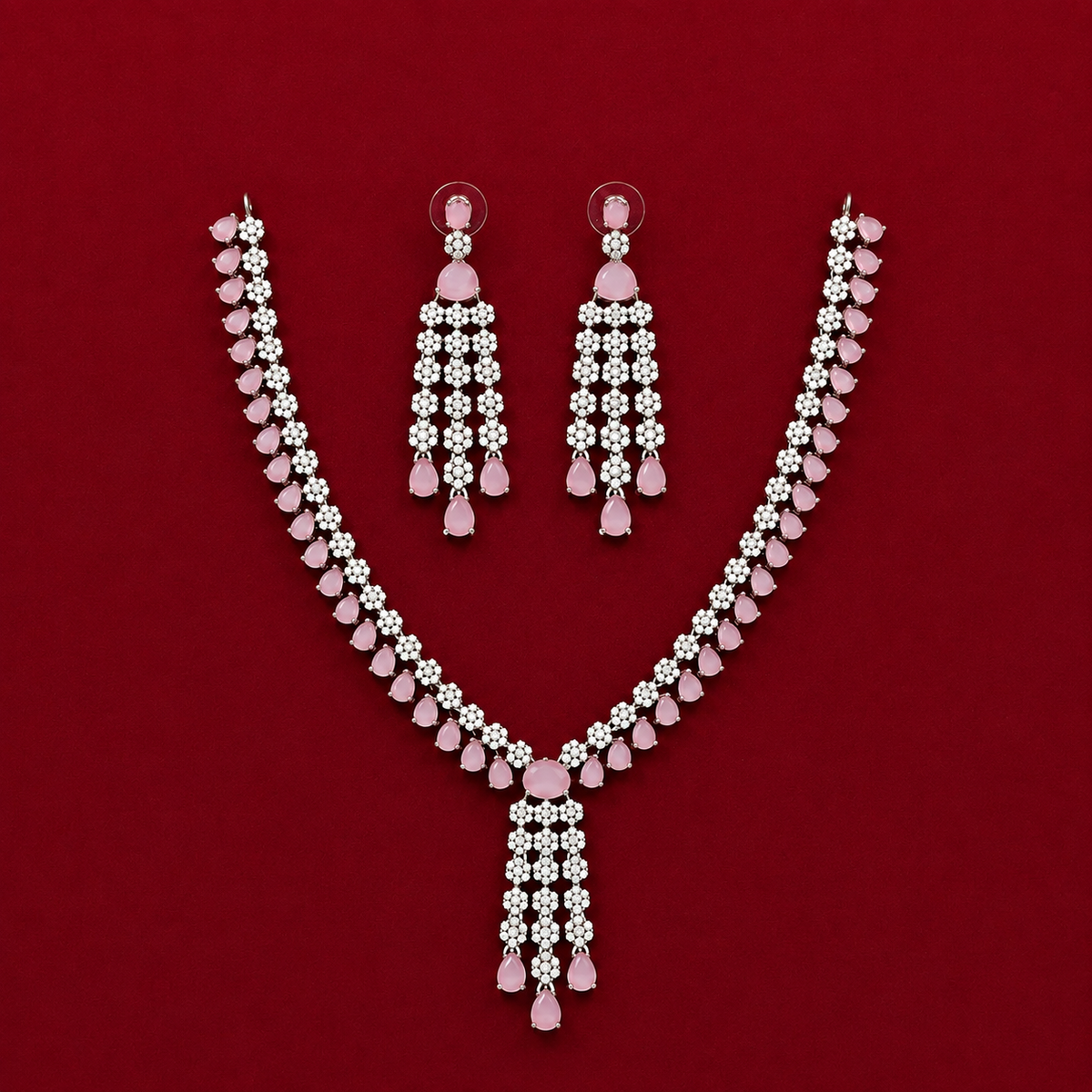Premium Pastel Pink Zircon Necklace