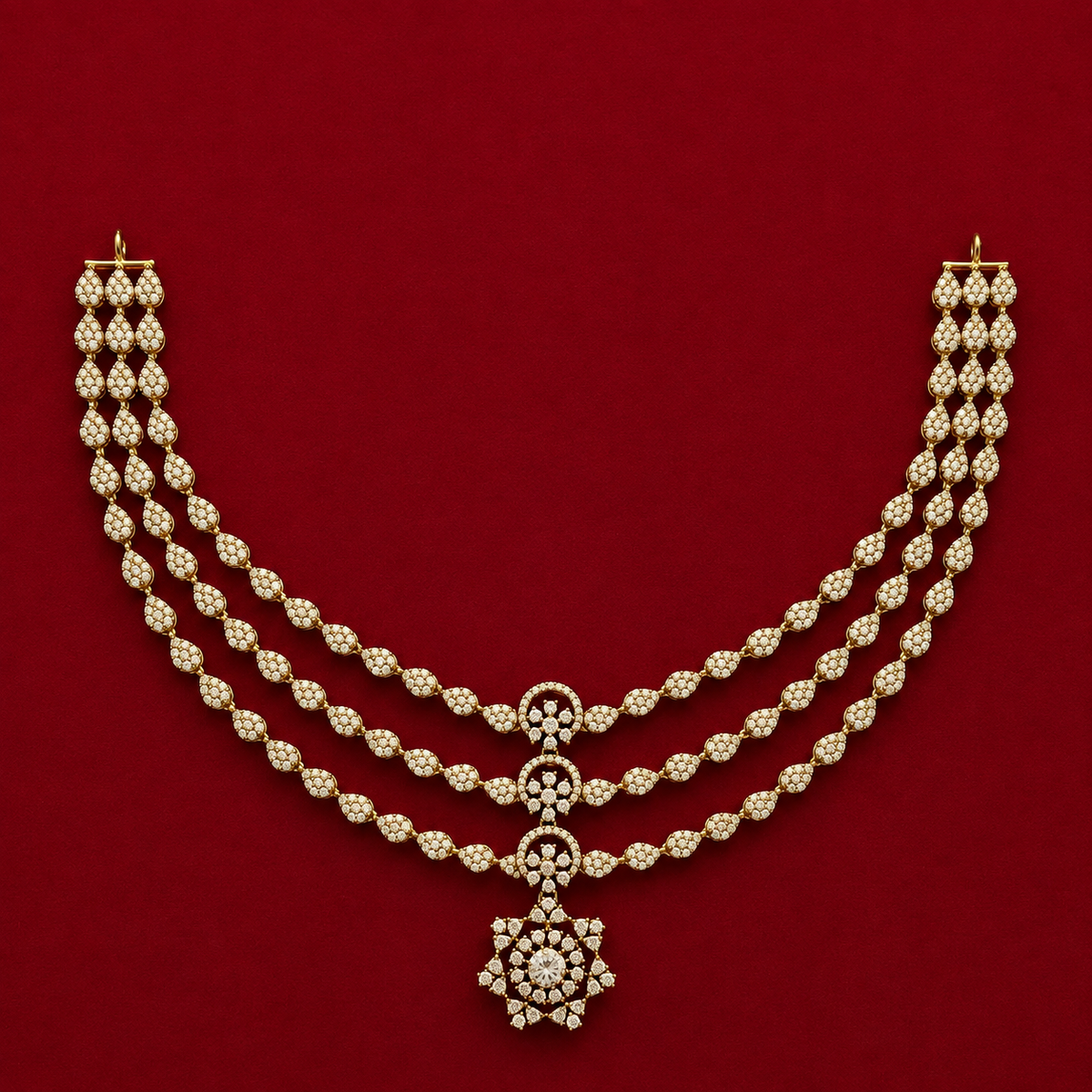 Triple Layer CZ Necklace Set