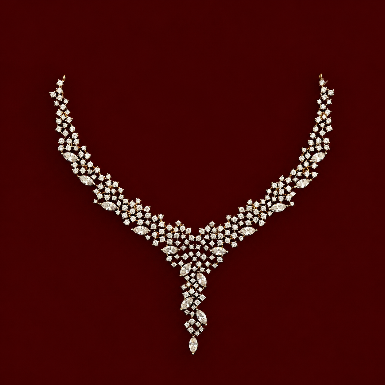 Celestial Diamond V-Line Necklace Set