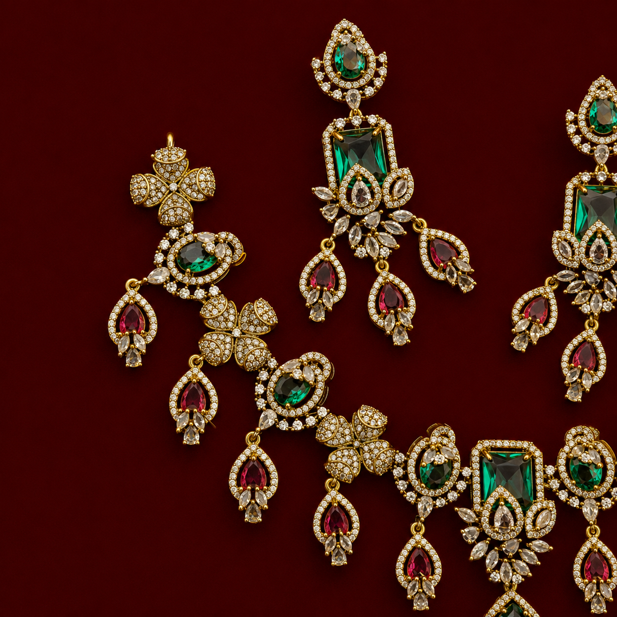 Emerald Ruby Regal CZ Set