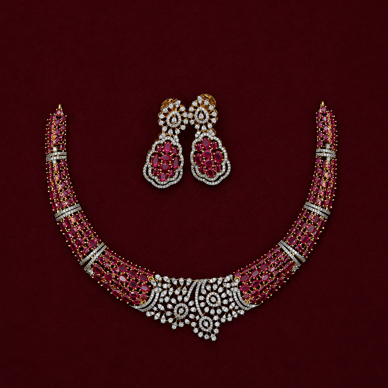 Royal Ruby Crown Hasli Necklace