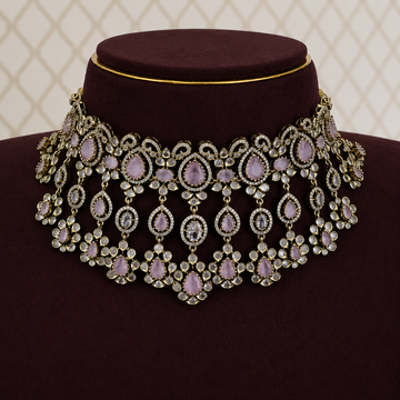 Blush Pink Victorian Kundan Bridal Choker Set