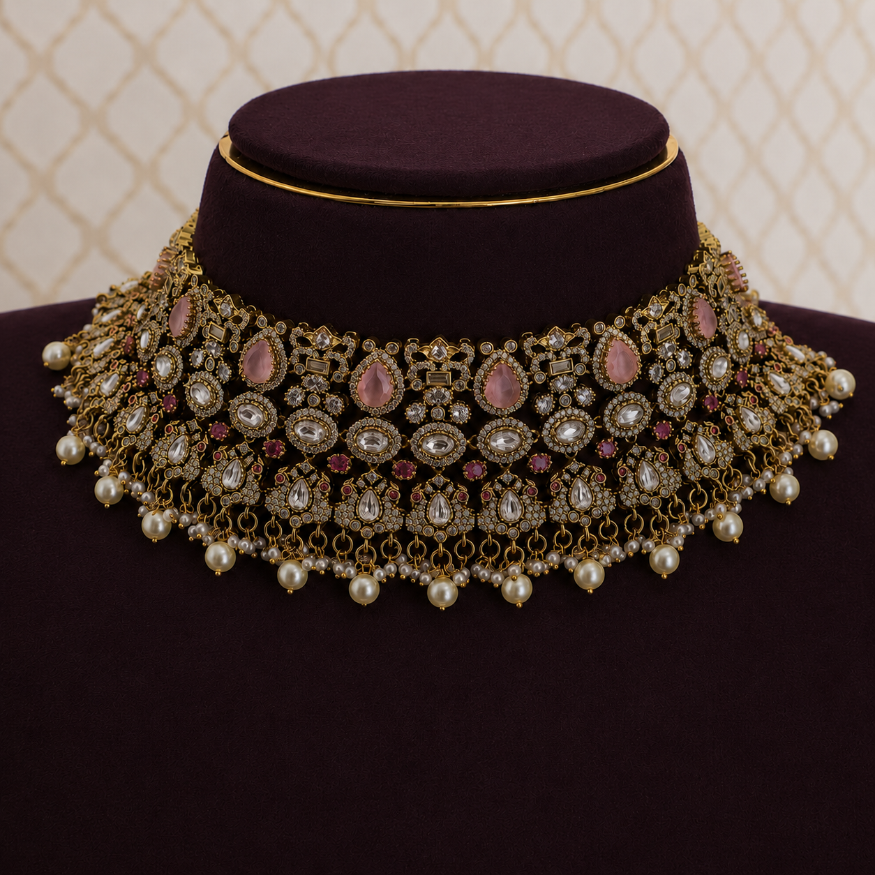 Royal Blush Victorian Pearl Choker Set