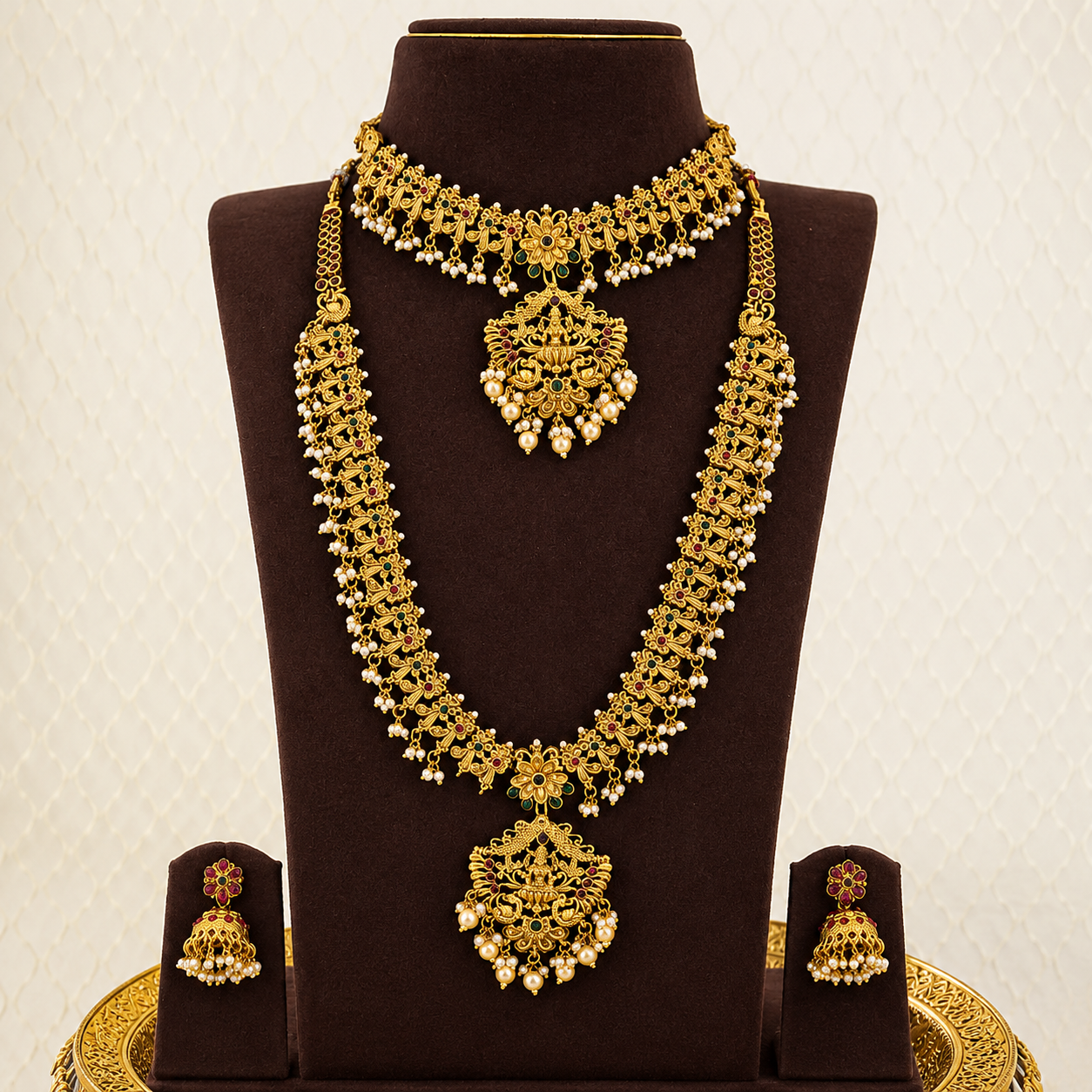 Lakshmi Floral Pearl Bridal Combo Set