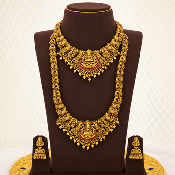 Lakshmi Ruby Temple Bridal Combo Set