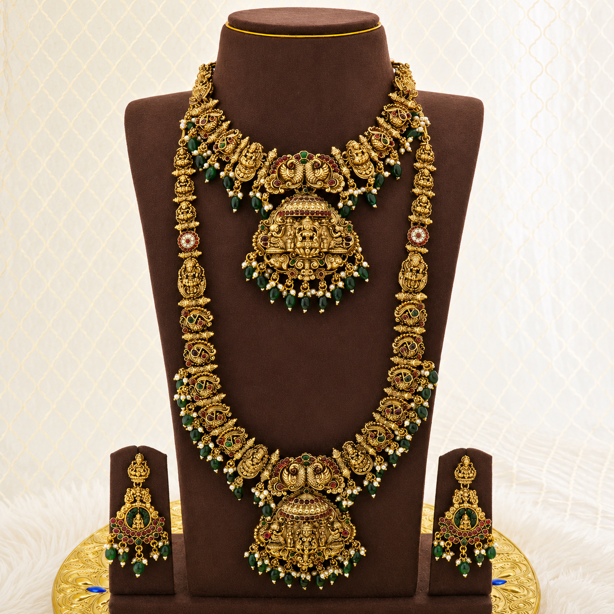 Lakshmi Peacock Bridal Combo Set