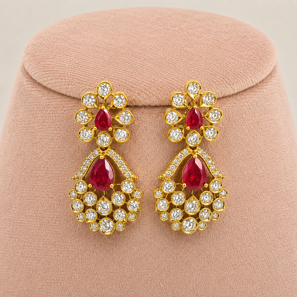 Ruby Kundan Choker Necklace Set