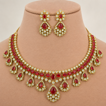 Ruby Kundan Choker Necklace Set