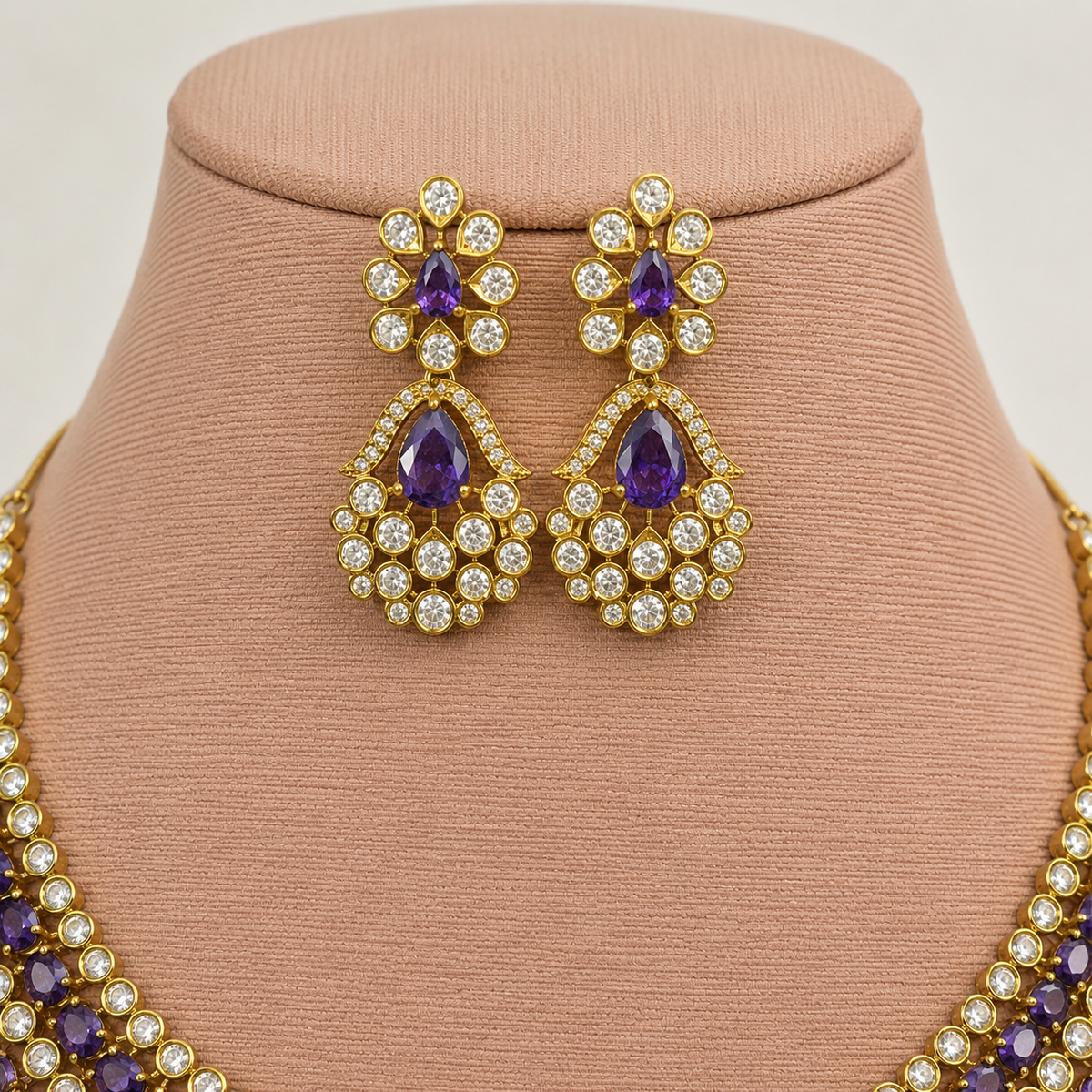 Amethyst Kundan Choker Necklace Set