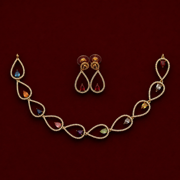 Multicolor Teardrop Necklace Set
