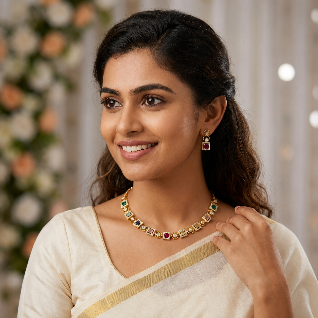 Pastel Prism Geometric CZ Necklace Set